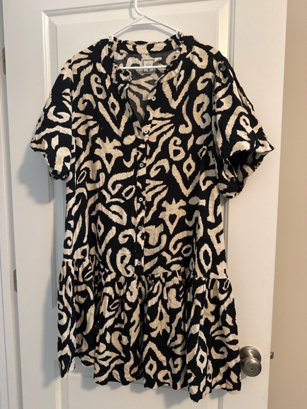 Boho Chic Drop-Waist Dress – LÉA & VIOLET Black/Cream size -1X
